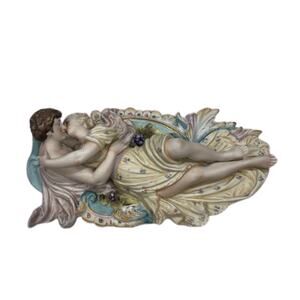 Vintage Art Nouveau Wall Plaque Lovers Embracing Anart Japan